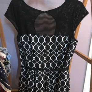 Black Patterned Semi Formal Dress
